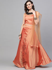 Chhabra 555 Made-to-Measure Embellished lehenga Set with Embossed Black Crystals and Pearls