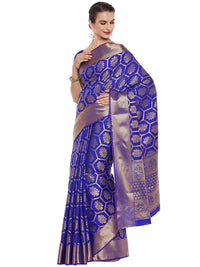 Blue Banarasi Embellished Art Silk  Saree