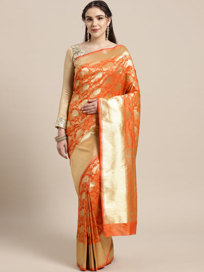 Chhabra 555 Kanjiwaram inspired silk saree with intricate zari weaving in a contemporary floral pattern