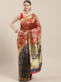 Kanjiwaram inspired Half-and-Half Silk Saree