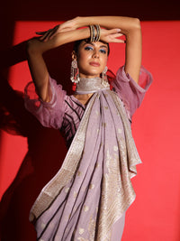 Chhabra 555 Pastel Zari Embroidered & Crystal Studded Georgette Party Wear Saree