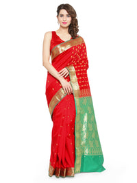 Banarasi Red and Green Silk Saree