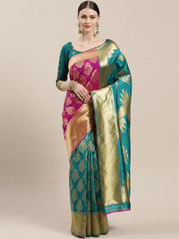 Kanjiwaram inspired Half-and-Half Silk Saree