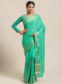 Handloom Raw Silk Saree with Zari Embroidery intricate Butas & Gold Zari Woven Border