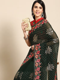 Chhabra 555 Sequin Embellished & Resham Embroidered Georgette Scalloped  Saree