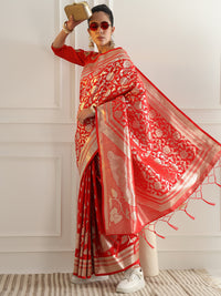 Chhabra 555 Bright Traditional Banarasi Saree with Bold Zari Peacock Motifs