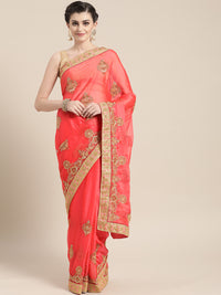 Chhabra 555 Chiffon Embellished Saree with Zari and Resham Embroidered border