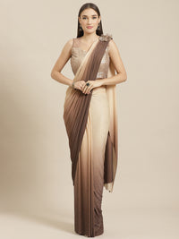 Ruffled Ombre Pre-Stitched Saree with Festive Layers & Bling Sequence Embroidery Blouse