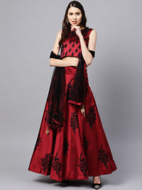 Chhabra 555 Made-to-Measure Crop Top Lehenga Set with Crystal Resham Embroidery