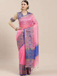 Chanderi Checkered Woven Saree