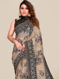 Chhabra 555 Floral Digital Print Saree with Allover Sequence Embroidery on Flowy Stretch Georgette