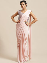 Pastel Romance Ruffled Pre-stitched Saree with Oxidised Embroidered Bling Yoke