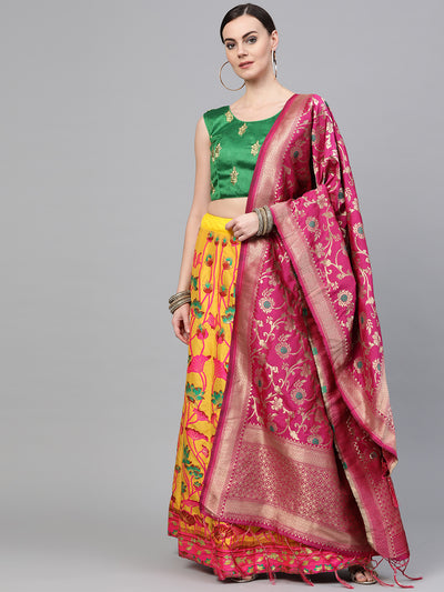 Chhabra 555 Made-to-Measure Floral Benarasi Lehenga with Banarasi Dupatta and Embroidered blouse 