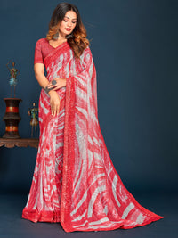 Chhabra 555 Allover Sequin Embellished Party Wear Saree with Wavy Leheriya Digital Print
