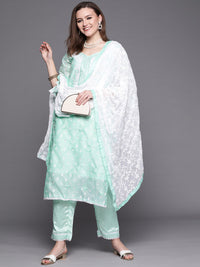 Chhabra 555 Chanderi Chikankari Sharara Suit with Resham Schiffli Embroidery & Chiffon Dupatta