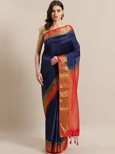 Chhabra 555 Dupion silk saree with Gold Zari Woven Border and Rich Pallu