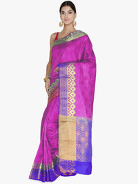 Purple & Gold Woven Design Banarasi Silk Saree