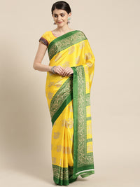 Chhabra 555 French Crepe SIlk printed Saree with Colorblocking Ethnic Peacock Digital design