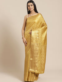 Banarasi Jamdani Embossed Handloom Saree with Paisley Resham Weaving & Woven Zari Border