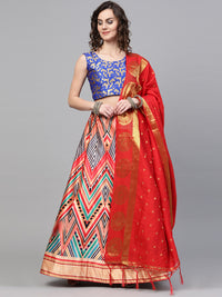 Chhabra 555 Made-to-Measure 3D Digital Print Lehenga with Banarasi Dupatta and Embroidered blouse 
