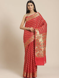 Banarasi Heritage of India Saree with Gold Zari & Resham Ikat Inspired Weaving