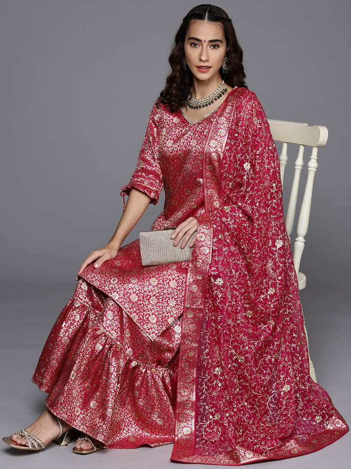Chhabra 555 Unstitched Neemzari Banarasi Suit Salwar Set With Embroidered Heavy Dupatta