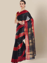 Black & Red Banarasi Art Silk Saree