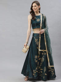 Made To Measure Embellished Lehenga Set with Floral Gold Zari Embroidery and Tassels