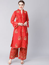 Chhabra 555 Made-to-measure Kurta Pallazo Set with Resham and Zari Embroidery