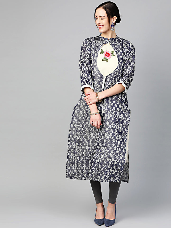 Chhabra 555 Made to Measure Printed Angrakha Jacket style kurta dress with embroidered inner