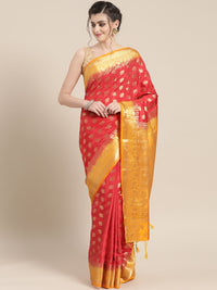 Chhabra 555 Mysore Silk saree with Lotus Design Ethnic weaving and contrast heavy zari blouse