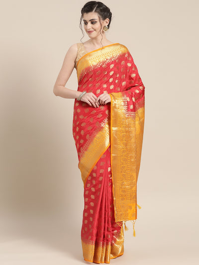 Chhabra 555 Mysore Silk saree with Lotus Design Ethnic weaving and contrast heavy zari blouse
