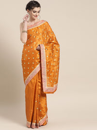 Chhabra 555 Tussar silk saree with traditional motifs and Paisley Jamdani Multicolor border 