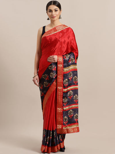 Chhabra 555 French Woven Crepe Printed Saree with Floral Digital printing and Banarasi Border