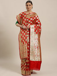 Chhabra 555 Kanjiwaram Wedding Silk saree with  Zari Buti weaving and heavy Zari weaving Dupatta