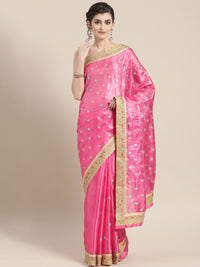 Chhabra 555 Tussar silk saree with traditional motifs and Paisley Jamdani Multicolor border 