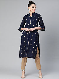 Chhabra 555 Made-to-Measure Pathani Style Kurta Set with Zari embroidered kurta and jacquard woven pants