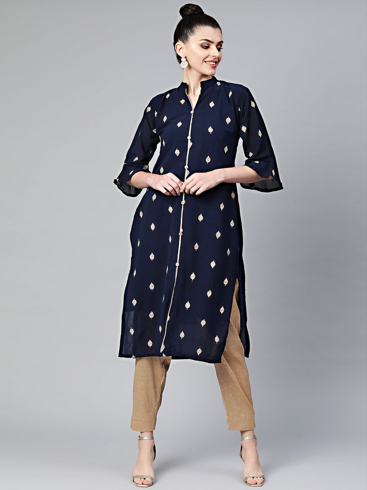 Chhabra 555 Made-to-Measure Pathani Style Kurta Set with Zari embroidered kurta and jacquard woven pants
