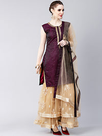 Chhabra 555 Made-to-measure Kurta Sharara Set with Crystal Embellished kurta and Embroidered Sharara