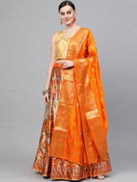 Chhabra 555 Made-to-Measure 3D Digital Print Lehenga with Banarasi Dupatta and Embroidered blouse 